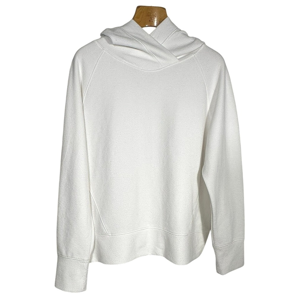 Akini White Textured Pullover Hoodie Long‎ Sleeve Casual Athleisure Women Small